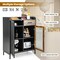 Costway Kitchen Sideboard Buffet Bar Cabinet Accent Cupboard with Metal Glass Door & Drawer